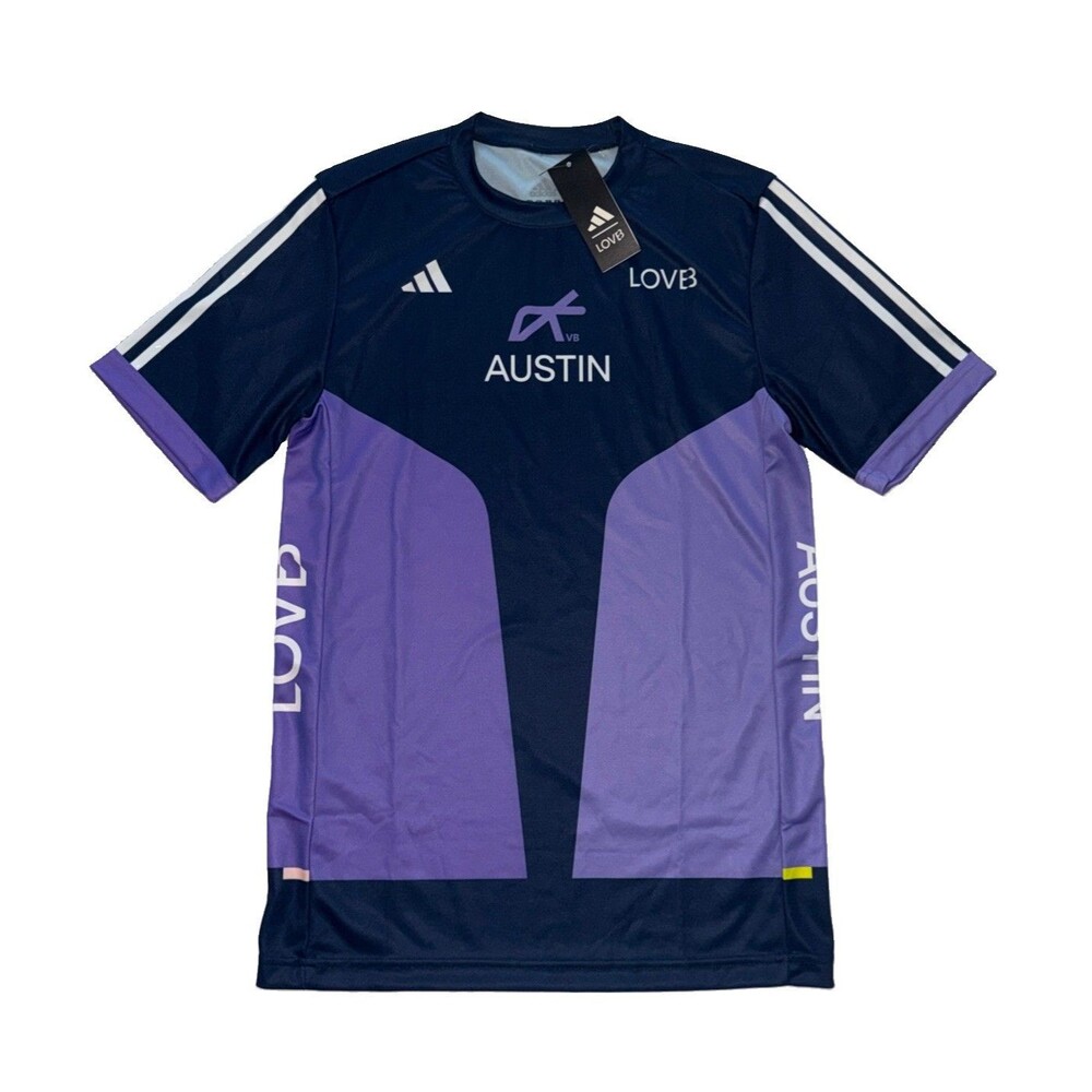 NWT Adidas LOVB Austin Volleyball Jersey Men’s Medium Purple Short Sleeve Shirt